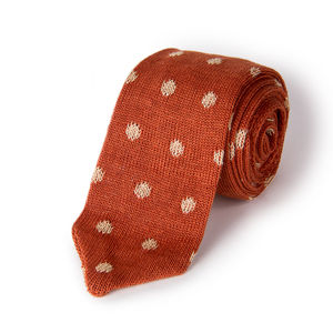 LARDINI BROWN & BEIGE POLKA DOT TIE | MENS